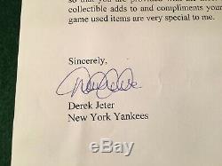 DEREK JETER Game Used Batting Glove 2004 STEINER signed letter by Jeter PSA/DNA