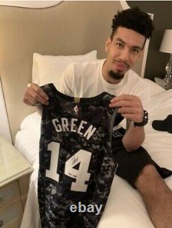 Danny Green Game Used Jersey Spurs Camo Autographed W Inscription Pic Lakers Six