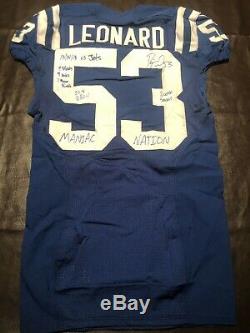 Darius Leonard D-roy Auto Game Used Worn Colts Jersey Signed Coa Photomatched