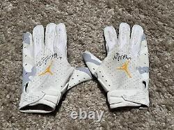 Davante Adams Auto Game Used Custom Jordan Gloves Signed Coa Letter Photo Proof