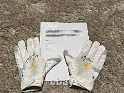 Davante Adams Auto Game Used Custom Jordan Gloves Signed Coa Letter Photo Proof