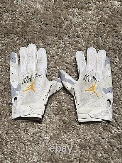 Davante Adams Auto Game Used Custom Jordan Td Gloves Signed Coa Photo Proof