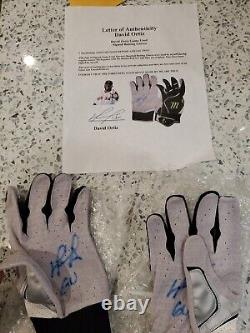 David Ortiz Autographed Signed Game Used GU Batting Gloves COA