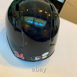 David Ortiz Signed Game Used Red Sox Helmet From Final Home Opener JSA & MLB COA