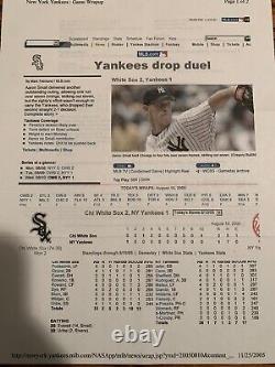 Derek Jeter Game Used New York Yankees Base with Steiner COA Signed Autographed