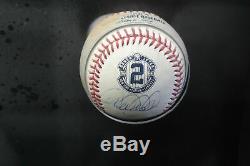 Derek Jeter Hand Signed Autographed Game Used 2014 MLB Baseball Framed Steiner