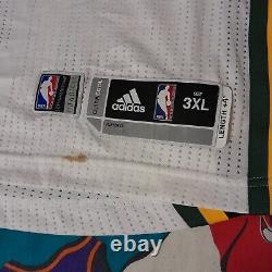 Derrick Favors Game Worn Used Autographed Utah Jazz Nba Jersey adidas 3XL