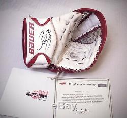 Detroit Red Wings Goalie CURTIS JOSEPH Cujo game used catcher glove signed withLOA