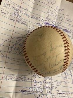 Detroit Tigers Team Signed Game Used Baseball Kaline Billy Martin other Yankees