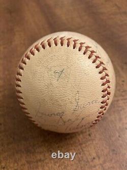 Detroit Tigers Team Signed Game Used Baseball Kaline Billy Martin other Yankees
