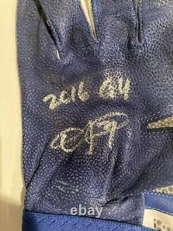 Dexter Fowler 2016 signed Cubs Championship Season game-used Batting Glove