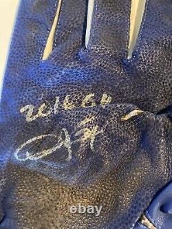 Dexter Fowler 2016 signed Cubs Championship Season game-used Batting Gloves