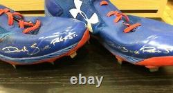 Dj Peters Dodgers Signed Game Used Cleats Inscr 2018 Gu Texas League Champ Psa