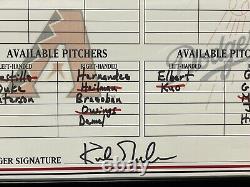 Dodgers Clayton Kershaw Cy Young 2011 Game Used Lineup Card Matt Kemp signed COA