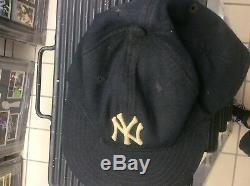 Don Mattingly New York Yankees Game used hat autographed JSA 1990's