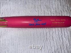 Drew Gilbert Mets Auto Signed 2023 Game Used Non-Cracked Bat Beckett Holo Pink