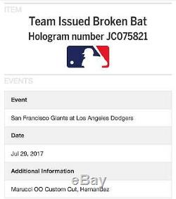 ENRIQUE KIKE HERNANDEZ 2017 Game Used Signed JOKER Bat Why So Serious MLB COA