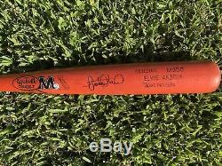 Elvis Andrus Game Used Bat Auto Signed Rangers Early Model
