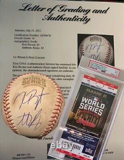 Game Used Cubs Kris Bryant Anthony Rizzo Signed 2016 World Series Ball Psa 10