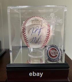 Game Used Cubs Kris Bryant Anthony Rizzo Signed 2016 World Series Ball Psa 10
