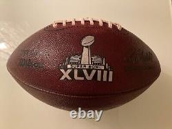 Game Used Super Bowl XLVIII Football Manning Vs. Wilson (Signed) PSA/DNA