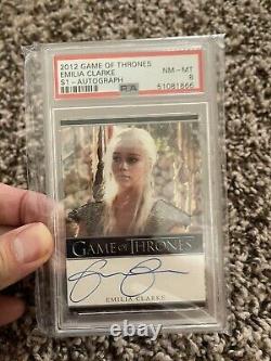 Game of Thrones Season 1 Autograph EMILIA CLARKE DAENERYS Card PSA 8 POP 3