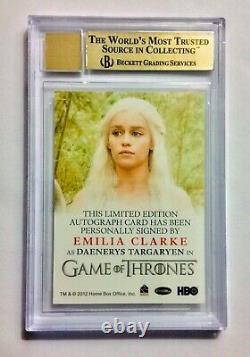 Game of thrones Season 2 EMILIA CLARKE Daenerys Targaryen BGS PERFECT AUTOGRAPH