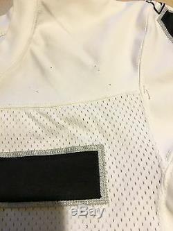 Game used worn 08/09 Reebok Raiders away signed autographed Marcel Reece jersey