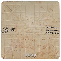 Gary Sanchez Signed and Inscribed Game Used Base