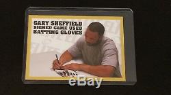 Gary Sheffield Game Used Autographed Yankees Batting Gloves COA Sheff Auth ESM