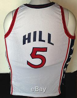 Grant Hill signed game used 1996 97 USA olympic basketball jersey auto JSA COA