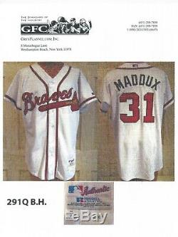 Greg Maddux 2003 Game Used Worn Signed Atlanta Braves Jersey Grey Flannel