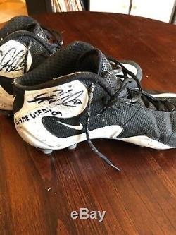 Greg Olsen Game Used Signed Cleats Panthers Bears NFL Miami Seahawks Football