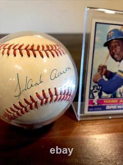 Hank Aaron signed autographed baseball Game Used Ball