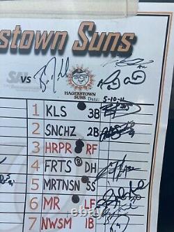 Harper phillies Hagerstown suns orioles nationals game used worn Lineup signed