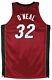Heat Shaquille O'neal Signed Game Used 2004-05 Red Road Reebok Jersey With Loas
