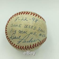 Historic Mark Mcgwire 1998 52nd Home Run Game Used Signed Inscribed Baseball JSA