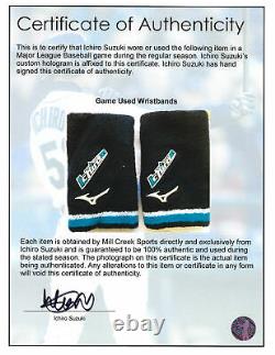 Ichiro Suzuki Game Used Wristbands With Signed Certificate Seattle Mariners 154033