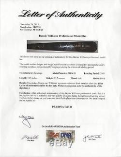 Incredible 2003 Bernie Williams Signed Game Used Baseball Bat PSA DNA GU 10