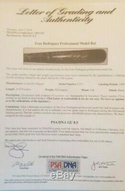 Ivan Rodriguez Pudge autographed game used bat 1998 Rangers, PSA GU 8.5 Auth'd