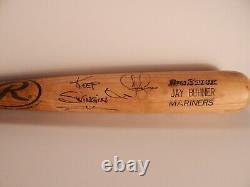 JAY BUHNER Game Used Signed Bat BONE Seattle Mariners Great Keep Swingin