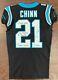 Jeremy Chinn Rookie Autographed Game Worn Used Nfl Panthers Jersey Photo Matched