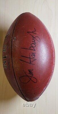 JIM HARBAUGH Original Signed Autographed Official NFL Wilson Football Game Used