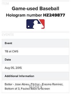 JOSE ABREU Autographed Game Used MLB Authenticated Foul Ball Baseball White Sox