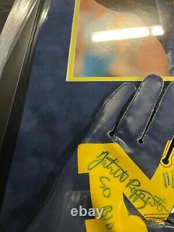 Jabrill Peppers Signed Michigan Nike Air Jordan Framed Game Used Gloves Bas Coa