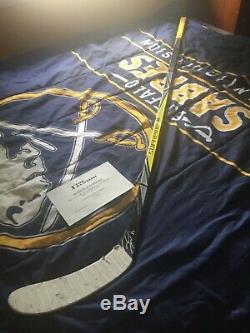 Jack Eichel Game Used Signed Stick Nhl Auctions COA Autographed Buffalo Sabres