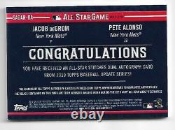 Jacob Degrom / Pete Alonso 2019 Topps All Star Game Event Worn Relic Auto #09/10