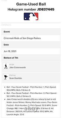 Jake Cronenworth San Diego Padres Game Used & Signed MLB & PSA COA
