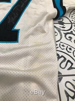 Jake Delhomme Carolina Panthers game used, signed jersey! Hvy use Captains Patch