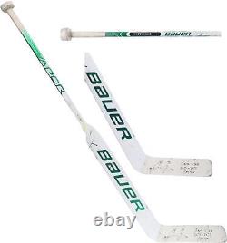 Jake Oettinger Dallas Stars Autographed Game-Used White Bauer Stick